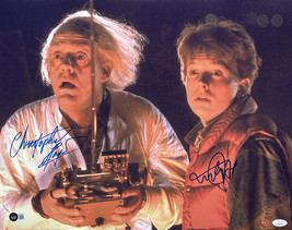 Michael J. Fox Chris Lloyd Signed 16x20 Back to the Future Remote Photo JSA+BAS - £453.82 GBP