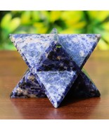 8 Point Sodalite Merkaba Star Quartz Crystal Healing Pendant Handmade - £61.50 GBP