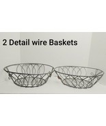 2 Silver Tone Floral Detail Wire Baskets - €8,68 EUR
