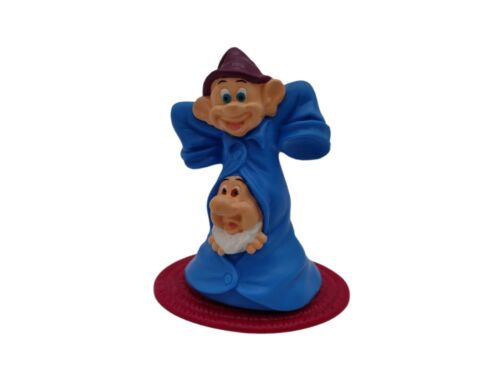 1993 Disney Snow White Dopey &amp; Sneezy Spinning Toy 3.5” Vintage Figure - $4.96