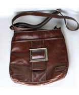 Nine West brown faux leather crossbody purse bag adjustable strap zip en... - £11.68 GBP