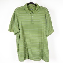 Nike Fit Dry Polo Shirt XL Men Tiger Woods Collection Green Striped Short Sleeve - £17.35 GBP