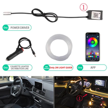 Nlpearl LED Car Interior Decorative Light Strip RGB Flexible EL Wire By APP Cont - £46.52 GBP