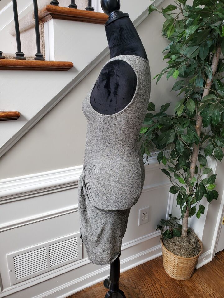 A+ Allen Women's Gray Polyester Scoop Neck Sleeveless Casual Knee Length Dress Item image 5