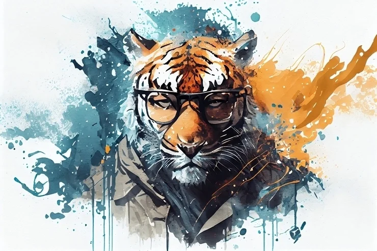 Tiger With Glasses - £9.38 GBP