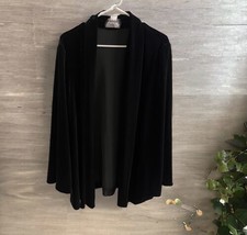NWT ALEX EVENINGS Nordstrom Womens Black Velvet Sweater cardigan jacket ... - $69.29