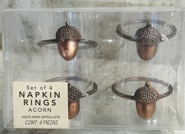 bed bath beyond Set Of 4 Acorn Napkins Rings. 4 Aros Para Servilleta/Brass - €33,79 EUR