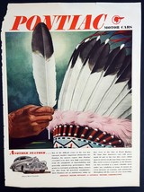 1946 Pontiac Automobile Magazine Print Ad Another Feather - £5.53 GBP
