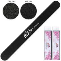 20Pcs Professional Round Black Nail Files Double Sided Grit 100/180 - £22.37 GBP