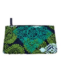 Vera Bradley Quilted Cotton Wallet Caribbean Sea Pattern Zipper Closure - $19.20