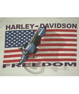 Harley Davidson Las Vegas Men&#39;s American Flag Eagle Freedom White T-shir... - £39.90 GBP