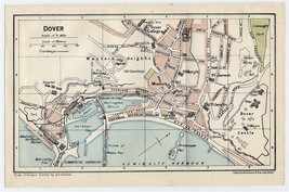 1924 Original Vintage City Map Of Dover Kent / England - £16.86 GBP
