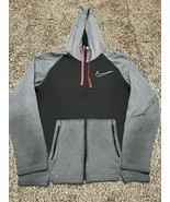 Nike Therma-FIT Full-Zip Hoodie Jacket L Black Gray Raglan Pockets Light... - $29.65