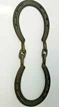Double Diamond Hot Forged Horseshoes Welded Together with Chain Vintage  - $18.95