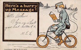 A HURRY UP MESSAGE FOR YOU-MESSENGER READING DILLY DAN THE DAGO~1905 POS... - £4.67 GBP