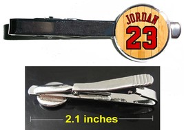Michael Jordan Chicago Bulls Jersey Tie Clip Clasp Bar Slide Silver Metal Shiny - £12.25 GBP