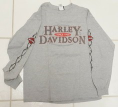 Harley-Davidson Motorcycle Biker Shirt LAS VEGAS NV L/S Gray Multi Men&#39;s Size L - £30.58 GBP