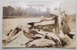 Soo Canada Funny Fishing Giant Fish &quot;Perfect Day&quot; Real Photo Postcard RPPC - £19.45 GBP