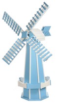 60&quot; POLY WINDMILL - Baby Blue &amp; White Working Weathervane Amish Handmade USA - £526.75 GBP