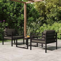  Garden Lounge Set Anthracite Aluminum 3 Piece Set Modular - $10,396.45 MXN