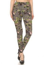 Floral Printed High Waisted Leggings with Elastic Waist for Comfort &amp; Style - $8.00