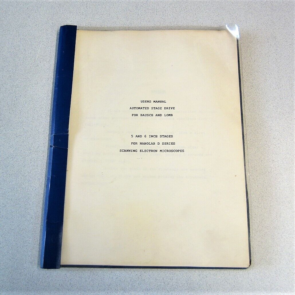 Bausch + Lomb Automatic Stage Drive Users Manual 5 &amp; 6 Inch Stages Nanolab - $17.44