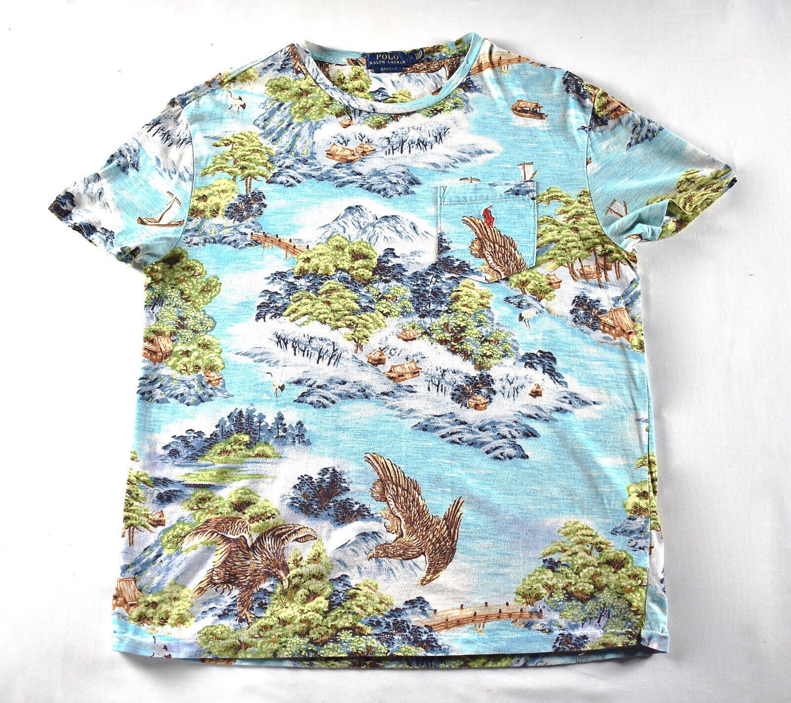 Primary image for Polo Ralph Lauren Hawaiian Pocket Tee Shirt Classic Fit Size Small