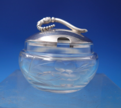 Blossom by Webster Sterling Silver Engraved Crystal Jelly Jar w/ Flowers... - $220.91 CAD