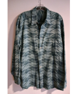 JHANE BARNES MEN&#39;S LARGE LONG SLEEVE BLUE GREEN ABSTRACT COTTON SHIRT - $1,401.14 MXN