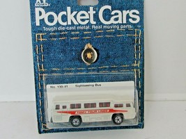 Vtg Tomy 120-41 Pocket Cars Diecast Sightseeing Bus White New 1974 Tour Lines H3 - £22.64 GBP