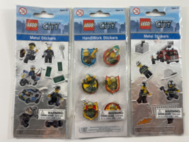 Lot of 3 Lego City Figurine Metal and Handiwork 3D Stickers - £10.16 GBP