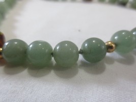 VTG Venetian Art  Glass Bead Jade Glass 14K clasp beads Necklace 32&quot; - £78.64 GBP