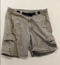 Wrangler Men&#39;s Cargo Shorts Size 36 Gray Belted Cotton Casual Shorts - £7.73 GBP