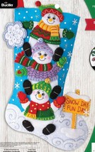 DIY Bucilla Snow Much Fun Snowmen Winter Christmas Felt Stocking Kit 89478E - £31.12 GBP