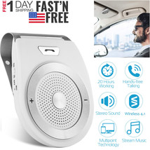 Car Wireless Speaker v4.1 Charger Kit Handsfree Music Player Sun Visor Clip USA - £22.35 GBP
