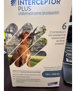 INTERCEPTOR PLUS FOR DOGS 50.1-100 LBS 6 CHEWABLE TABLETS 12/2025 NEW - $456.30 MXN