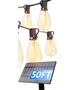 50FT Solar String Lights Outdoor Waterproof  18+1 LED Bulbs Shatterproof... - $537.07 MXN