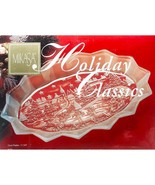 Mikasa Holiday Classics Oval Glass Platter Christmas Scene 11 3/4&quot; New - £11.17 GBP