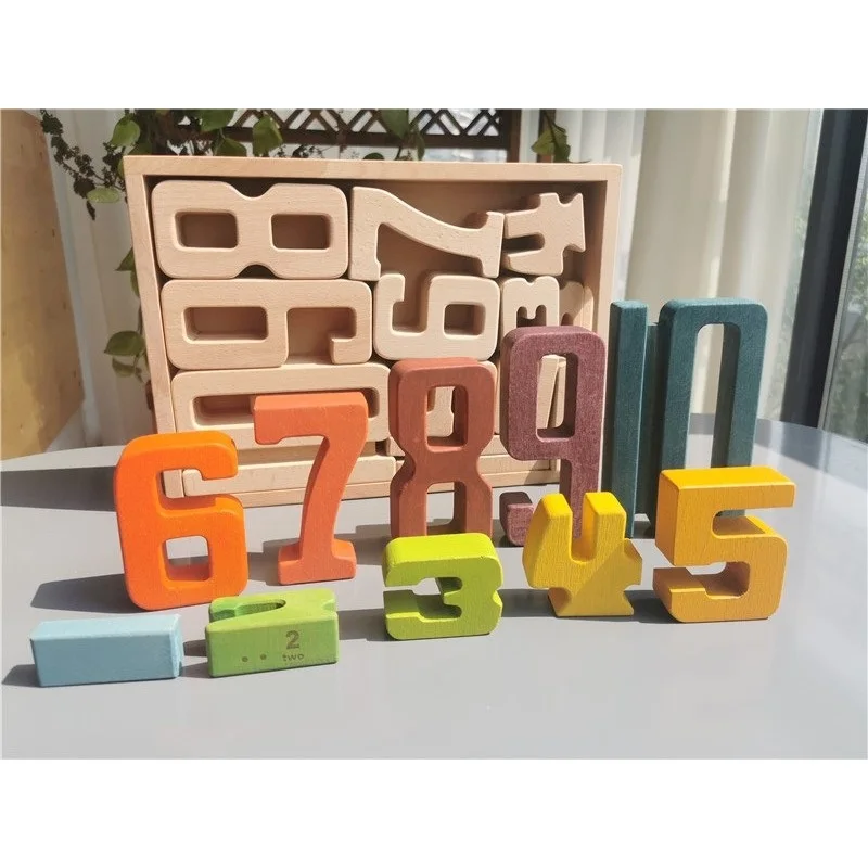Wooden Building Stacking Digital Blocks Montessori Math Numbers Toys for Kids - £33.49 GBP+