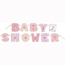Baby Shower Pink Button Design Banner Jointed 5 Foot Long New - £3.15 GBP