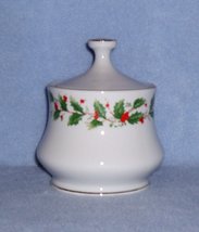 China Pearl Noel Sugar Bowl with Lid Holly - £5.58 GBP