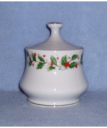 China Pearl Noel Sugar Bowl with Lid Holly - $6.00
