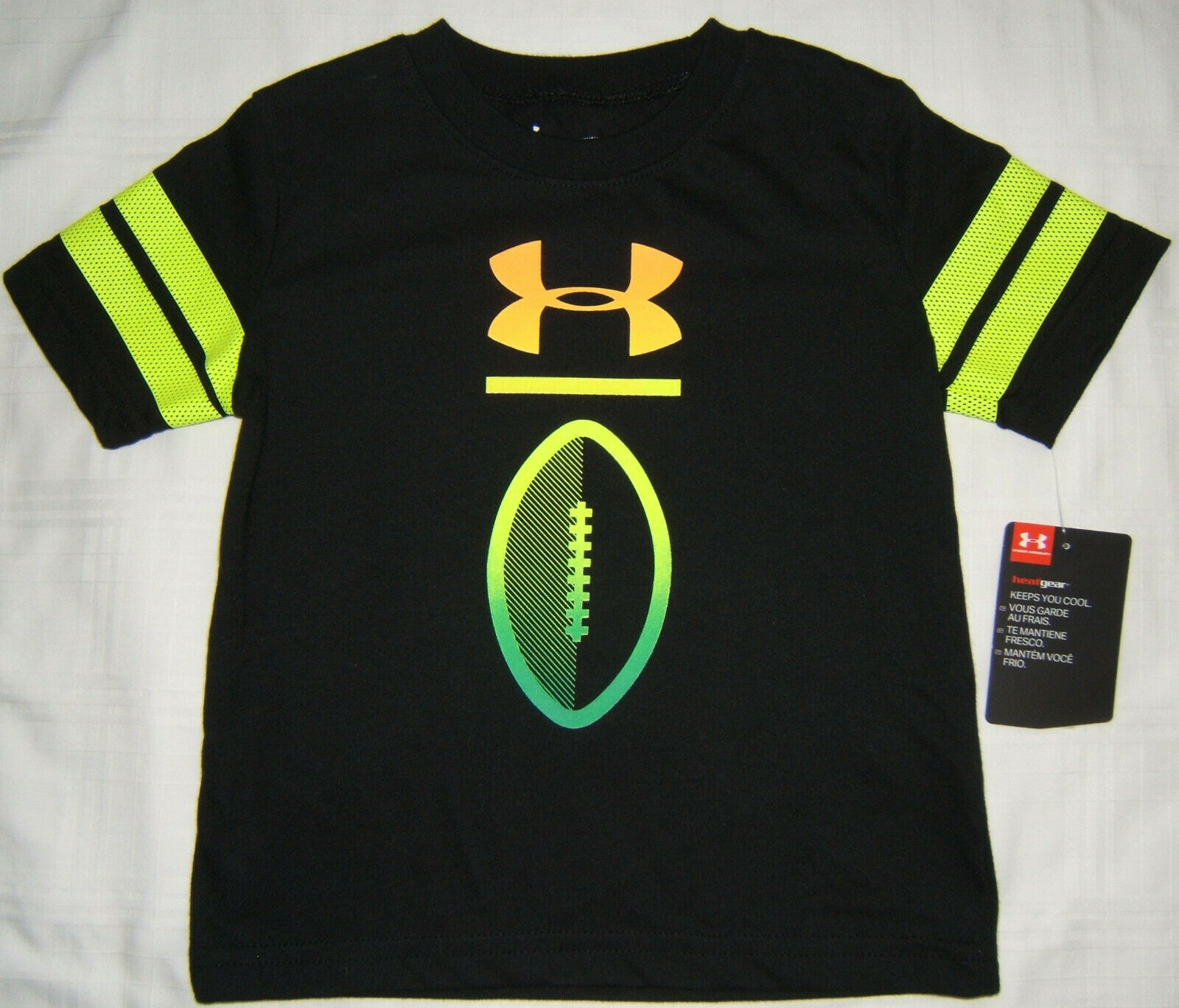 Under Armour Toddler Boys T-Shirt Heatgear Football Black 2T - £7.18 GBP