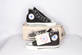 NOS Vintage 90s Converse All Star Hi Top Sneakers Shoes Black Youth Size... - $139.53 CAD