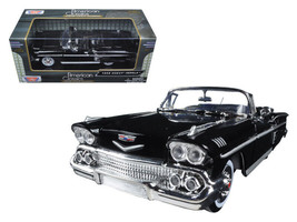 1958 Chevrolet Impala Convertible Black 1/24 Diecast Car Motormax - £29.13 GBP