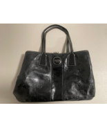 Coach (F-15658) Signature Stitch Frame Medium Patent Leather Handbag, Black - $100.00