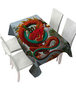 Cool Fantasy Good Fortune Red Chinese Dragon Tablecloth - $51.98 CAD+