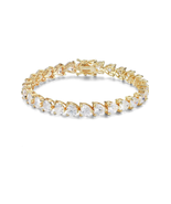 ADIRFINE 18K Gold Plated Cubic Zirconia Hearts Tennis Bracelet - $47.99