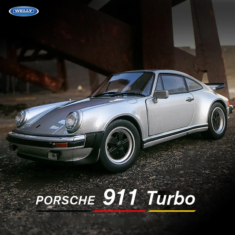 WELLY 1:24 1974 Porsche 911 Turbo 3 0 Alloy Sports Car Model Diecast -Silver - $44.96