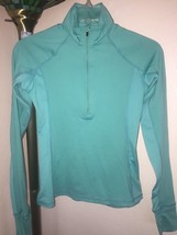 Women&#39;s Runningshirts Caribbean Turquoise Half-Zip Athletic Pullover Sz XS - £30.06 GBP